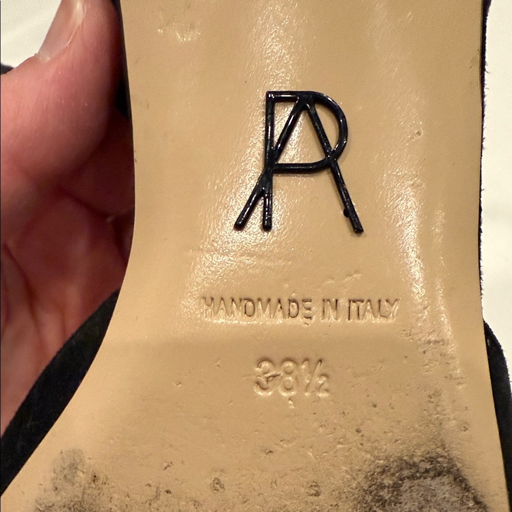 Paul Andrew Black Pointed Toe Suede Slingbacks - Picture 8 of 8